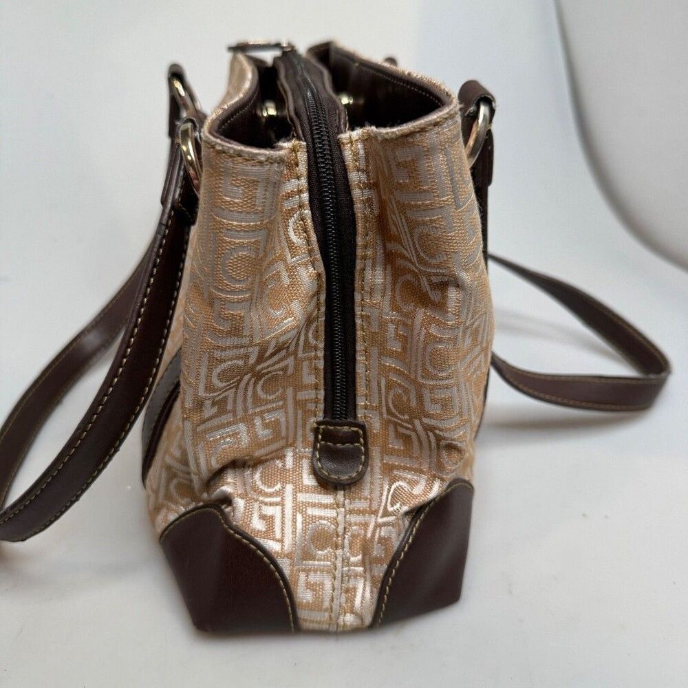 Liz Claiborne Vintage LC Signature Tan Brown Vegan Leather Tote Shoulder Bag EUC - Picture 6 of 12